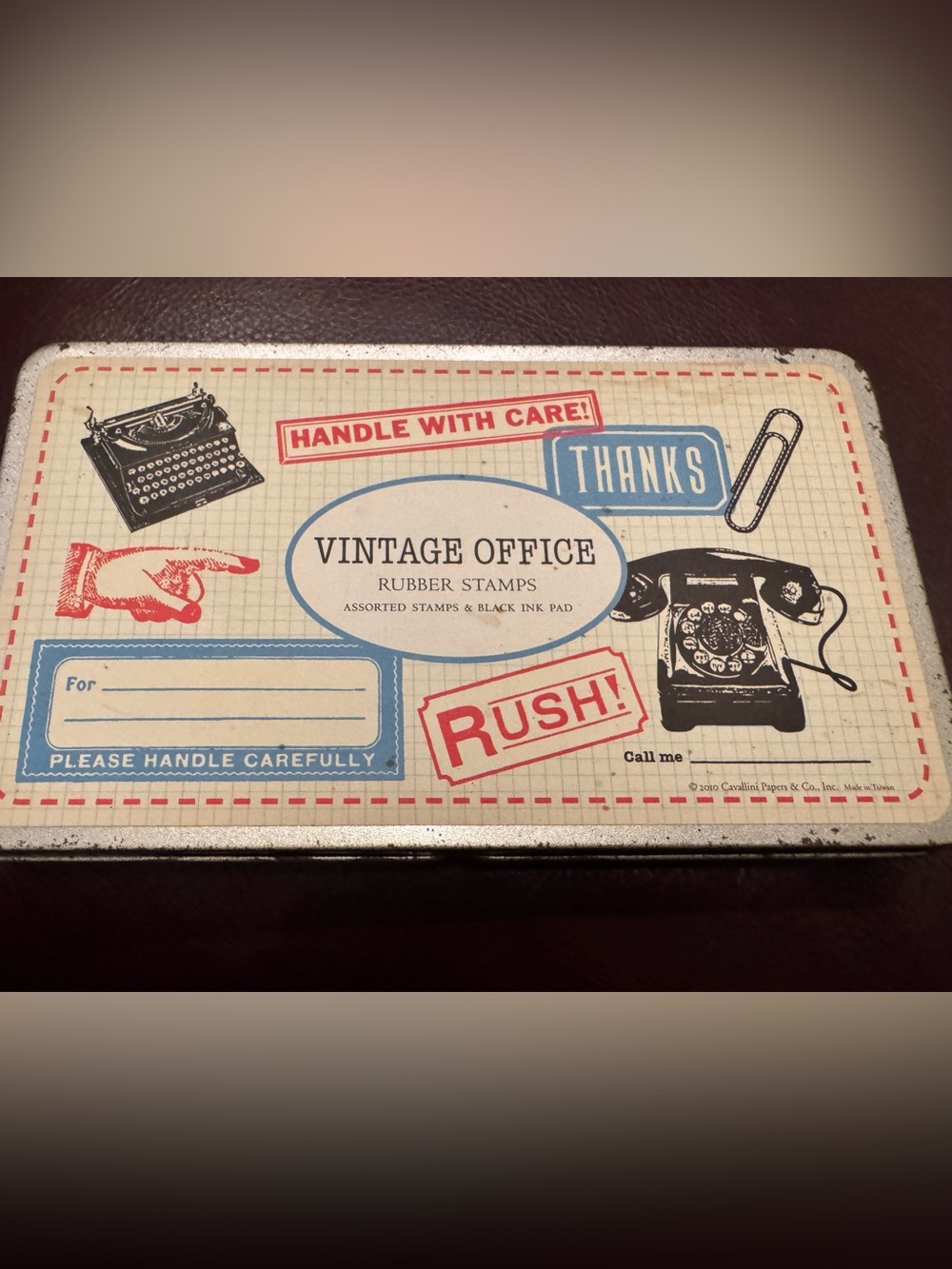 Vintage Office Rubber Stamps  ©2010 Cavallini Papers & Co., Inc.